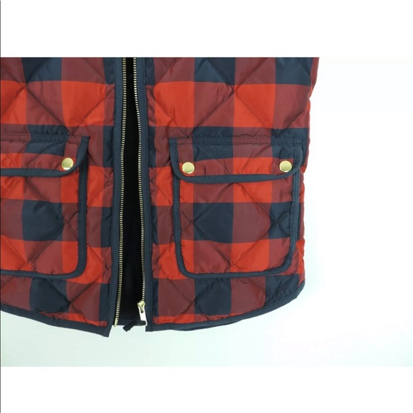 Women’s J Crew buffalo plaid Check Puffer Vest - Picture 5 of 5